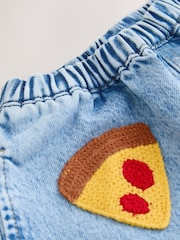 Mid Blue Crochet Embellished Wide leg Jeans (3mths-7yrs) - Image 7 of 8