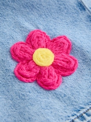 Mid Blue Crochet Embellished Wide leg Jeans (3mths-7yrs) - Image 8 of 8