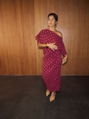 Never Fully Dressed Pink Burgundy Tilly Dress - Image 1 of 4