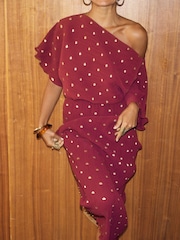 Never Fully Dressed Pink Burgundy Tilly Dress - Image 2 of 4