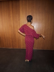 Never Fully Dressed Pink Burgundy Tilly Dress - Image 4 of 4