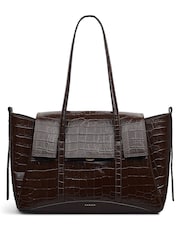 Radley Medium The Chancery Faux Croc Flapover Shoulder Brown Bag - Image 1 of 3