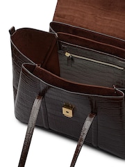 Radley Medium The Chancery Faux Croc Flapover Shoulder Brown Bag - Image 3 of 3