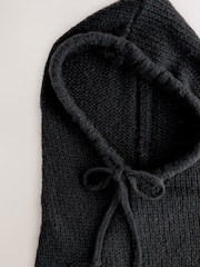 Nothing Ordinary Black Knitted Hooded Snood With Wool - Image 6 of 7