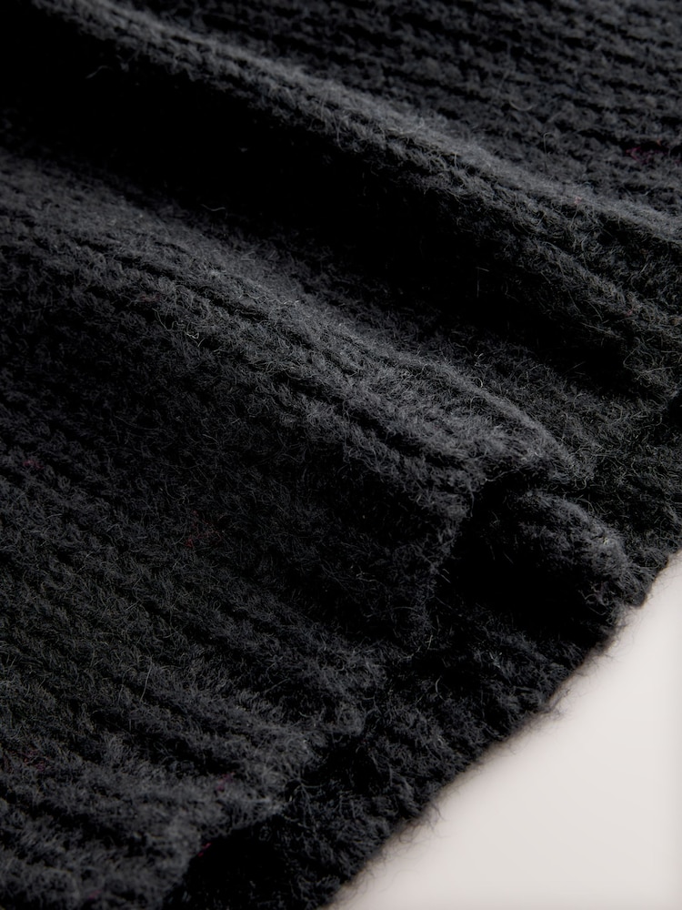 أسود - Nothing Ordinary Knitted Hooded Snood With Wool - صورة 7 من 7 أسود - Nothing Ordinary Knitted Hooded Snood With Wool - صورة 7 من 7