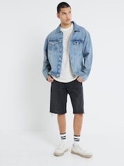 River Island Blue Regular Fit 100% Cotton Denim Jacket - Image 2 of 4