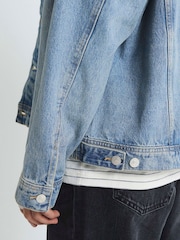 River Island Blue Regular Fit 100% Cotton Denim Jacket - Image 4 of 4