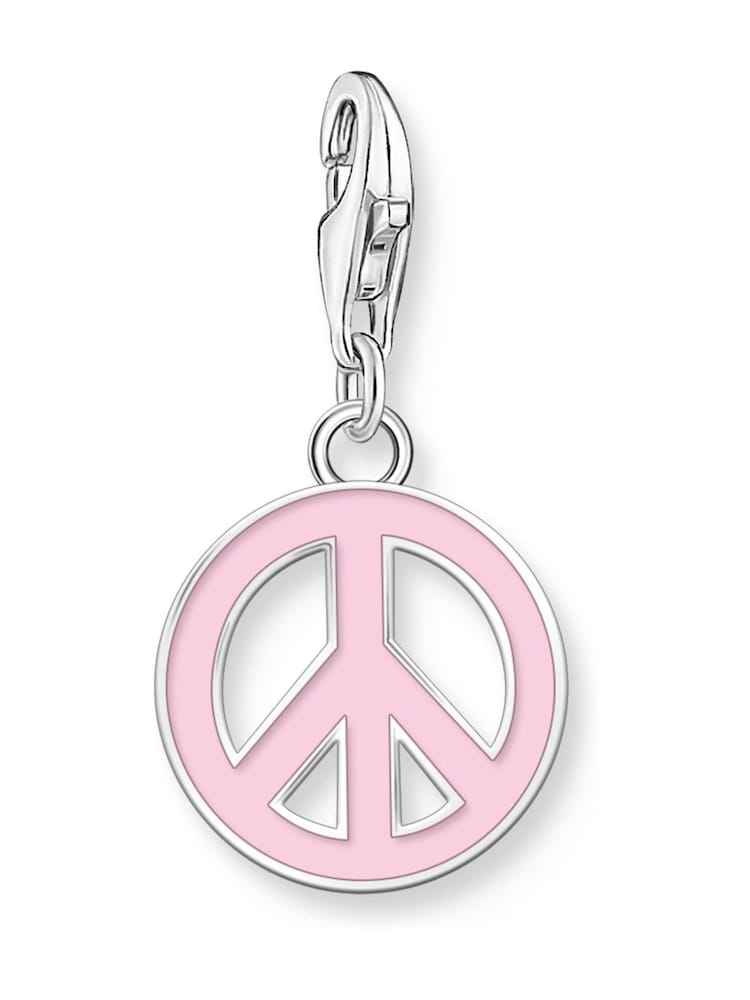 Thomas Sabo Pink Peace Sign Enamel Charm - Image 1 of 2
