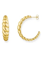 Thomas Sabo Gold Tone Organic Shapes Twisted Creoles Earrings - Image 1 of 3