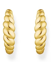 Thomas Sabo Gold Tone Organic Shapes Twisted Creoles Earrings - Image 2 of 3