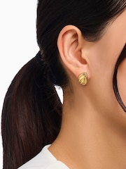Thomas Sabo Gold Tone Organic Shapes Looped Studs Earrings - Image 3 of 3