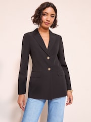 Friends Like These Black Cinched Waist Blazer - Image 1 of 5