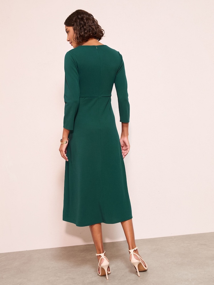 Friends Like These Green Square Buckle Fit & Flare Dress - Image 2 of 4 Friends Like These Green Square Buckle Fit & Flare Dress - Image 2 of 4