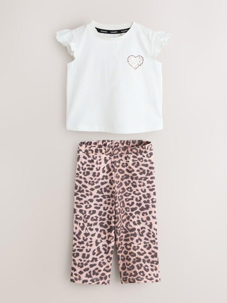 smALLSAINTS Leopard Lover T-Shirt and Wide Leg Leggings Set - Image 1 of 6 smALLSAINTS Leopard Lover T-Shirt and Wide Leg Leggings Set - Image 1 of 6