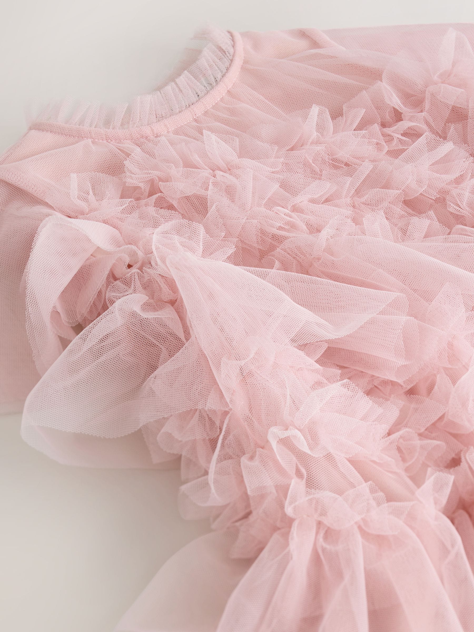 Buy smALLSAINTS Light Pink Frill Mesh Younger Dress from Next USA