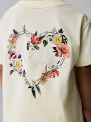 smALLSAINTS Floral Heart T-Shirt and Sweat Shorts Younger Set - Imaginea 4 din 10