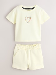 smALLSAINTS Floral Heart T-Shirt and Sweat Shorts Younger Set - Imaginea 6 din 10