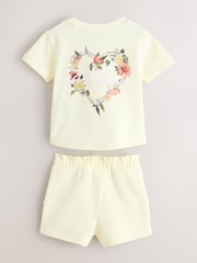 smALLSAINTS Floral Heart T-Shirt and Sweat Shorts Younger Set - Imaginea 7 din 10