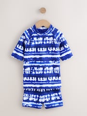 Tie Dyeពណ៌ខៀវ - ឈុតហែលទឹក និងខោខ្លីការពារកាំរស្មីព្រះអាទិត្យ (3-16ឆ្នាំ) - រូបភាព 6 នៃ 9