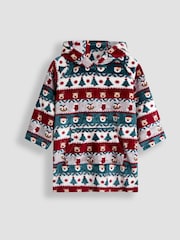 JoJo Maman Bébé Christmas Print Cosy Hooded Blanket - صورة 1 من 4