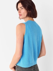 Whistles Blue Cotton Boucle Textured Tank - Image 2 of 5
