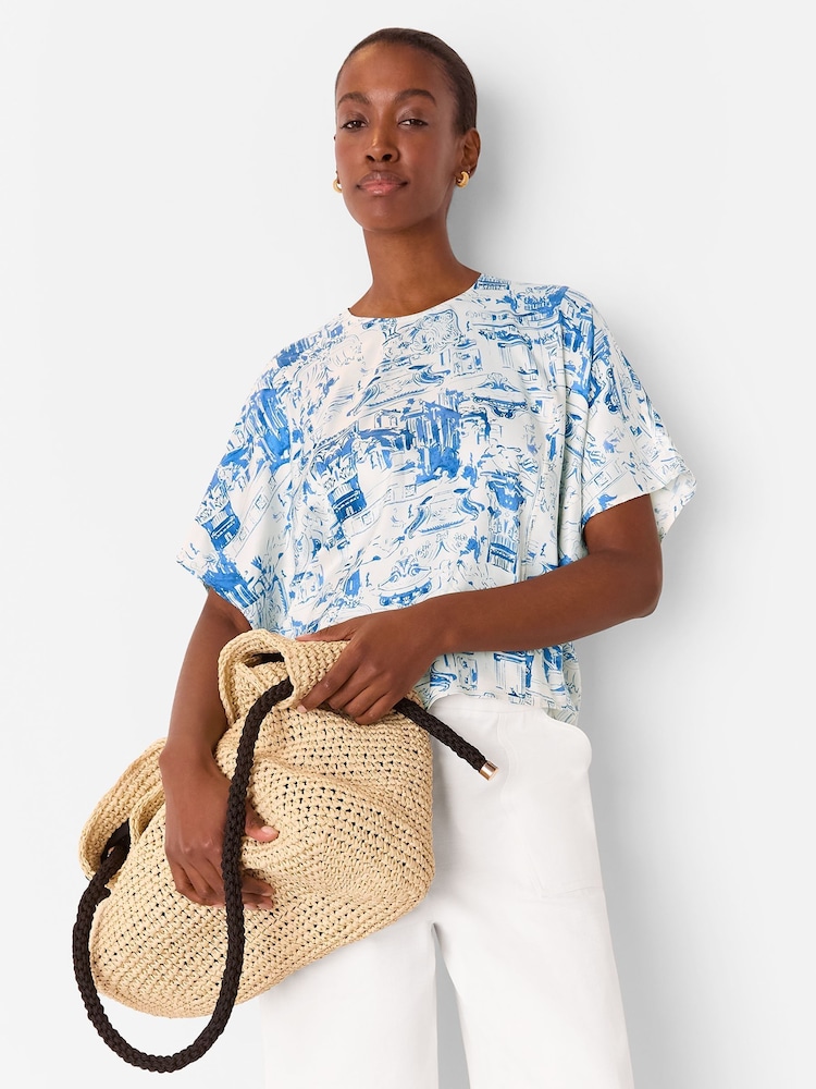 Whistles Blue Rome Print Blouse - Image 1 of 5