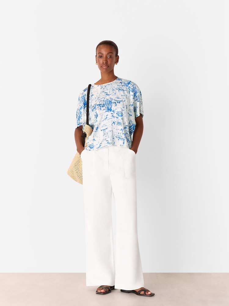 Whistles Blue Rome Print Blouse - Image 2 of 5