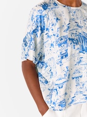 Whistles Blue Rome Print Blouse - Image 4 of 5