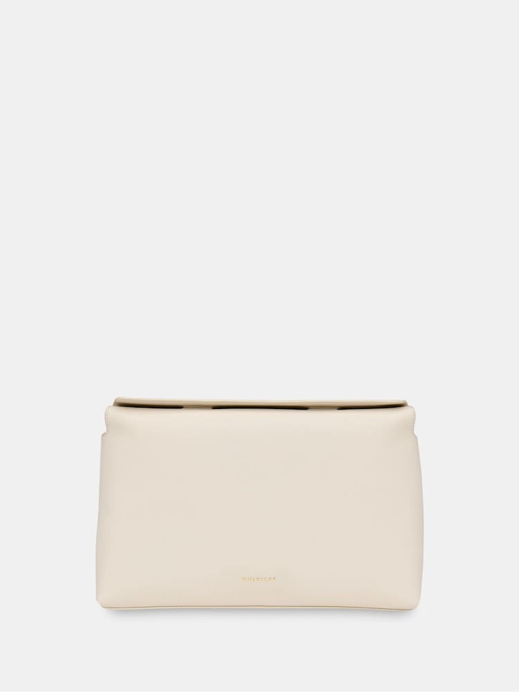 Whistles White Fia Unlined Foldtop Clutch Bag - Image 1 of 5
