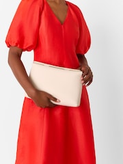 Whistles White Fia Unlined Foldtop Clutch Bag - Image 5 of 5