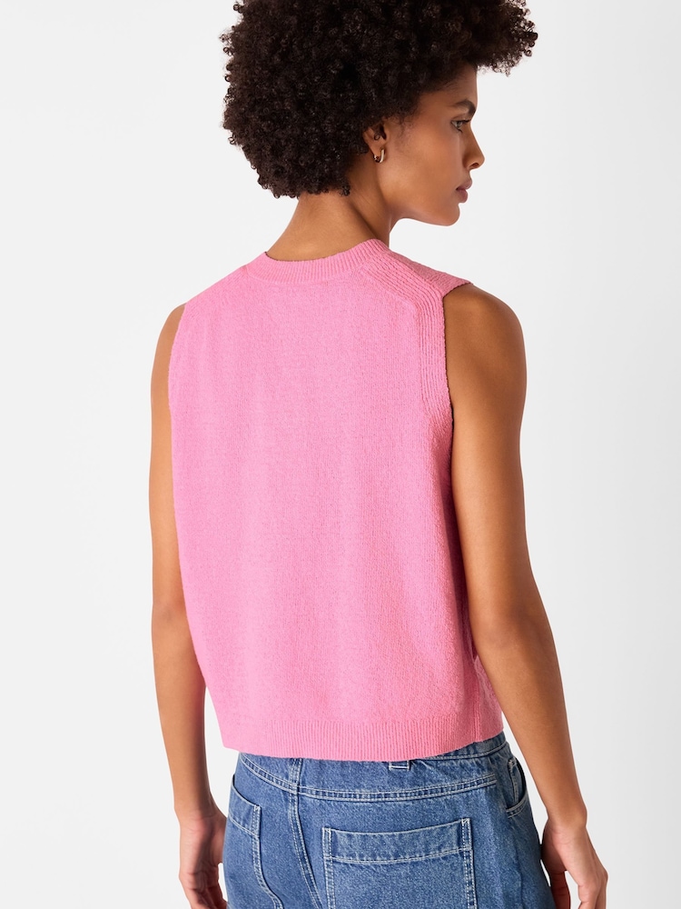 Whistles Pink Boucle Textured Tank - Image 2 of 5