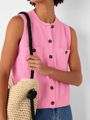 Whistles Pink Boucle Textured Tank - Image 3 of 5