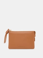 Whistles Brown Knotted Zip Pull Purse - Image 1 of 4