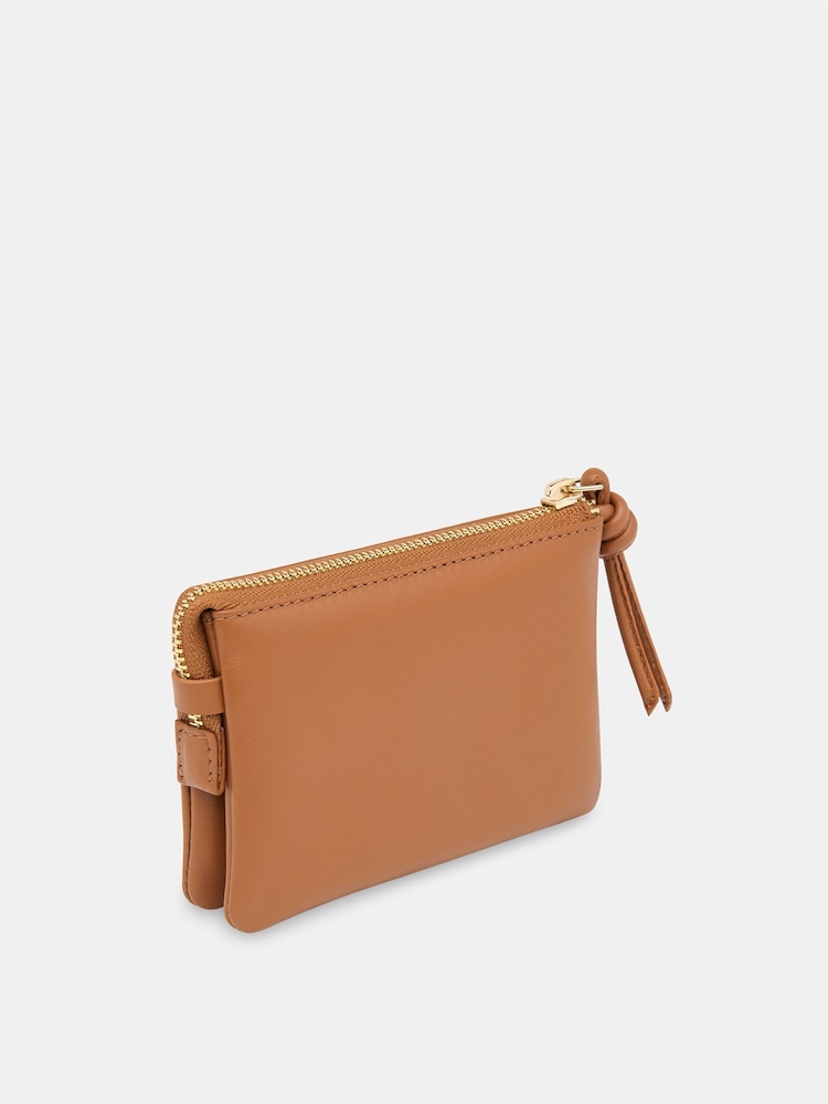 Whistles Brown Knotted Zip Pull Purse - Image 2 of 4