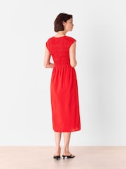Красный - Whistles Broderie 100% Cotton Midi Dress - Изображение 3 из 5