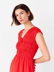 Красный - Whistles Broderie 100% Cotton Midi Dress - Изображение 4 из 5