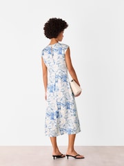 Whistles Blue Rome Print Midi Dress - Image 2 of 5