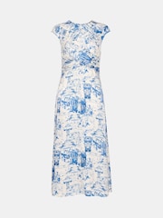 Whistles Blue Rome Print Midi Dress - Image 5 of 5