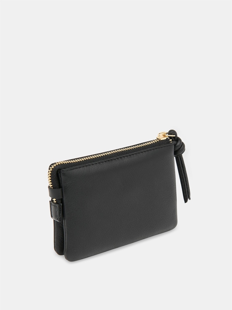 Whistles Black Knotted Zip Pull Purse - Image 2 of 4