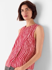 Whistles Red Zebra Print Layered Wrap Crepe Tank - Image 1 of 5
