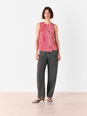 Whistles Red Zebra Print Layered Wrap Crepe Tank - Image 4 of 5