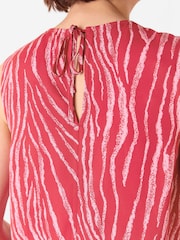 Whistles Red Zebra Print Layered Wrap Crepe Tank - Image 5 of 5