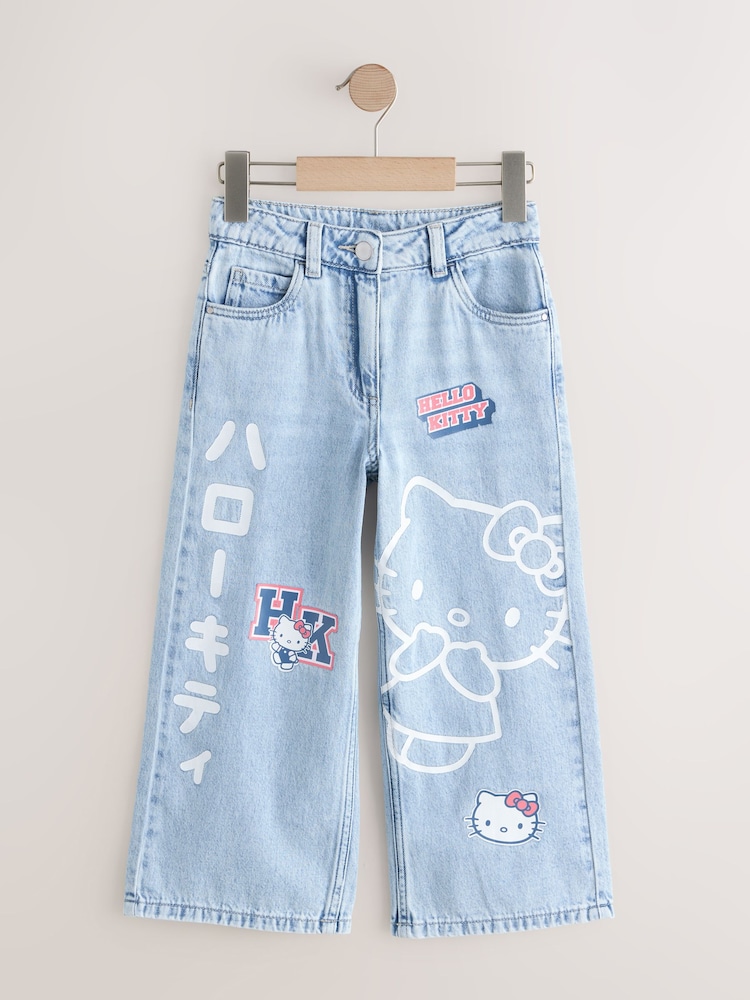 أزرق متوسط - Hello Kitty Wide Leg Jeans (3-16yrs) - صورة 1 من 5 أزرق متوسط - Hello Kitty Wide Leg Jeans (3-16yrs) - صورة 1 من 5