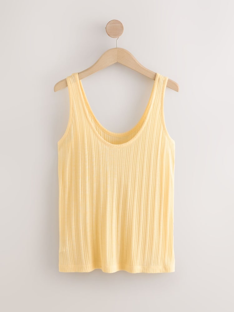 Yellow/Cream/Coral Rib Vests 3 Pack - Image 2 of 10