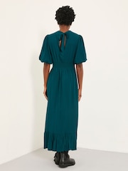 FatFace Mila Teal Blue Petite Midi Dress - Image 2 of 7