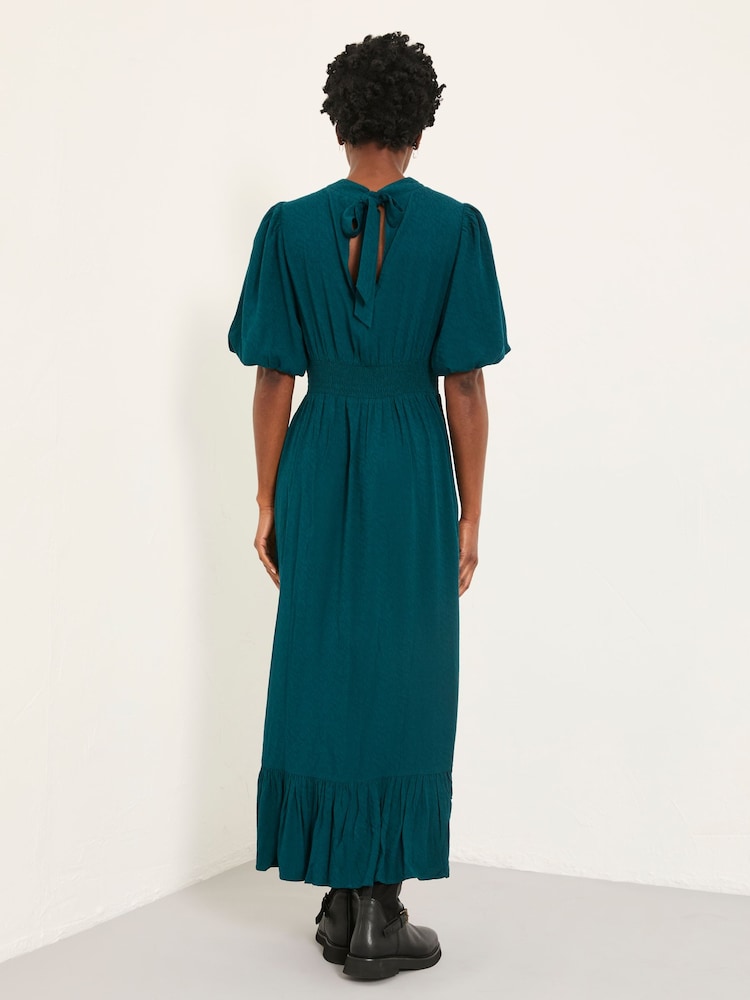 FatFace Mila Teal Blue Petite Midi Dress - Image 2 of 7