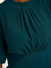 FatFace Mila Teal Blue Petite Midi Dress - Image 6 of 7