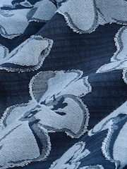 أزرق - قميص جاكار مزيّن بطبعة كُم قصير - صورة 6 من 7