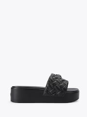 Kurt Geiger London Black Meena Eagle Platform Sandals - Image 1 of 4