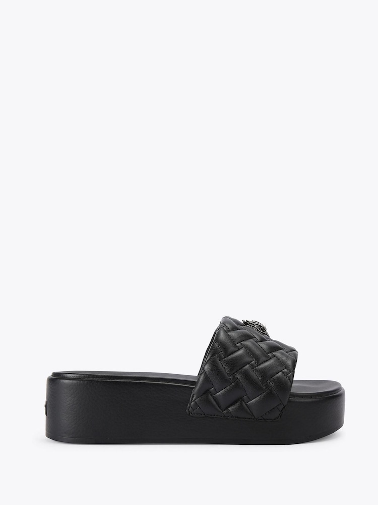 Kurt Geiger London Black Meena Eagle Platform Sandals - Image 1 of 4
